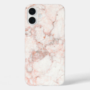 Coque Pour iPhone 16 Plus Marbre blanc rose