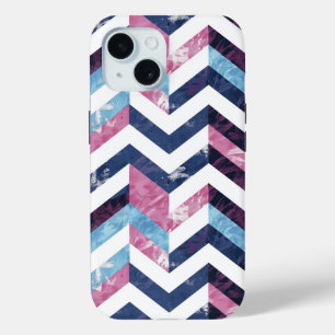 Coque Case-Mate iPhone Marbre blanc rose bleu Chevron