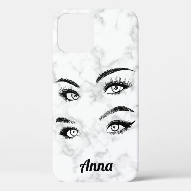 Coques Case-Mate iPhone Marbre blanc tendance cool, Yeux (Verso)