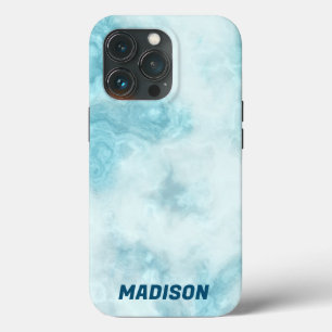 Case-Mate iPhone Case Marbre bleu avec nom