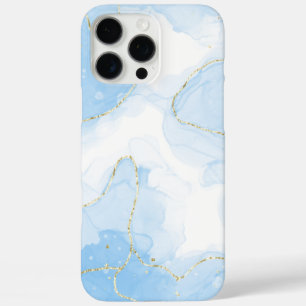 Coque iPhone 16 Pro Max Marbre Bleu Élégant