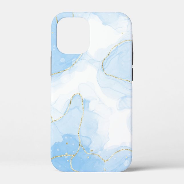 Coques Case-Mate iPhone Marbre Bleu Élégant  (Verso)