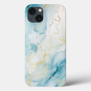 Case-Mate iPhone Case Marbre bleu et or