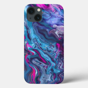 Case-Mate iPhone Case Marbre bleu et rose Acrylique Abstraction