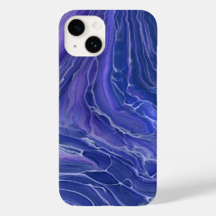 Coque Case-Mate iPhone Marbre bleu lavande Acrylique Abstrait