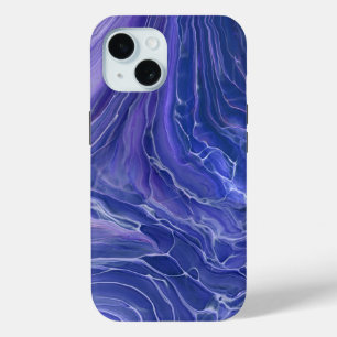 Coque Case-Mate iPhone Marbre bleu lavande Acrylique Abstrait