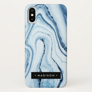 Coque Case-Mate Pour iPhone Marbre bleu personnalisé