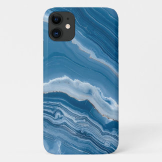 Case-Mate iPhone Case Marbre bleu poussiéreux en pierre moderne