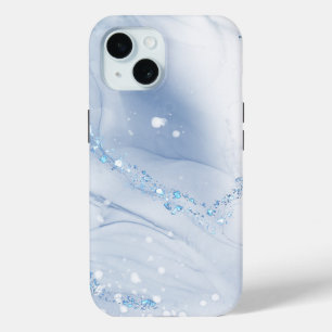 Coque Case-Mate iPhone Marbre bleu poussiéreux en pierre moderne