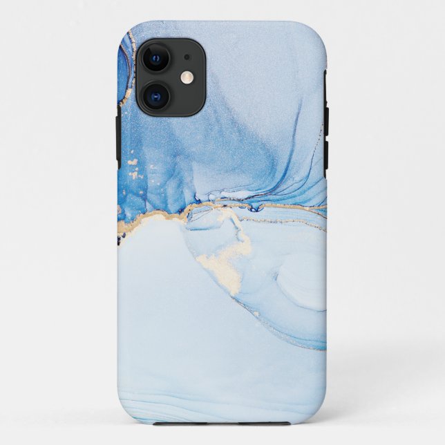 Coques Case-Mate iPhone Marbre Bleu Poussiéreux en Pierre Moderne (Dos)