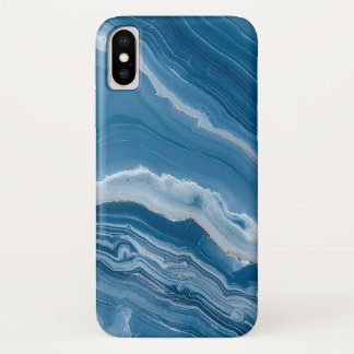 Case-Mate iPhone Case Marbre Bleu Poussiéreux en Pierre Moderne