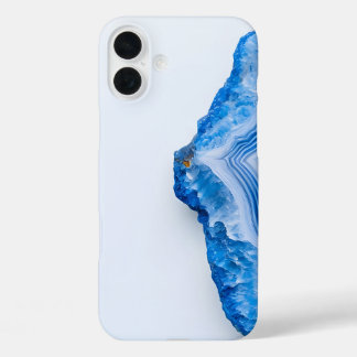 Coque Pour iPhone 16 Plus Marbre bleu poussiéreux en pierre moderne