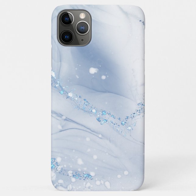 Coques Case-Mate iPhone Marbre Bleu Poussiéreux Moderne en Pierre (Dos)
