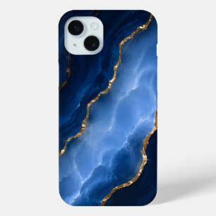 Coque Case-Mate iPhone Marbre bleu saphir de luxe
