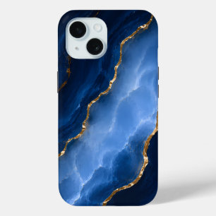 Coque Case-Mate iPhone Marbre bleu saphir de luxe