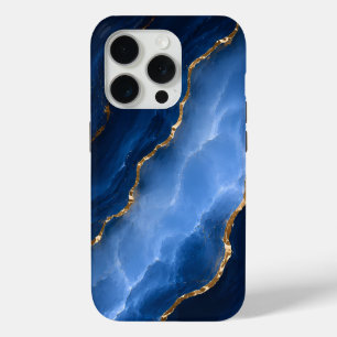Coque Case-Mate iPhone Marbre bleu saphir de luxe
