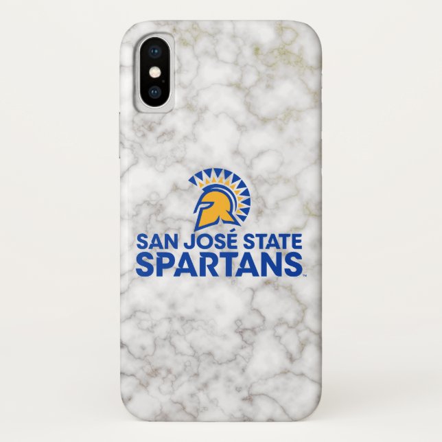 Coques Case-Mate iPhone Marbre de blanc de Spartans d'état de San Jose (Dos)