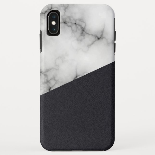 Coques Case-Mate iPhone marbre de cuir avec monogramme (Dos)