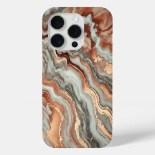 Coque Case-Mate iPhone Marbre de cuivre avec veines blanches et grises