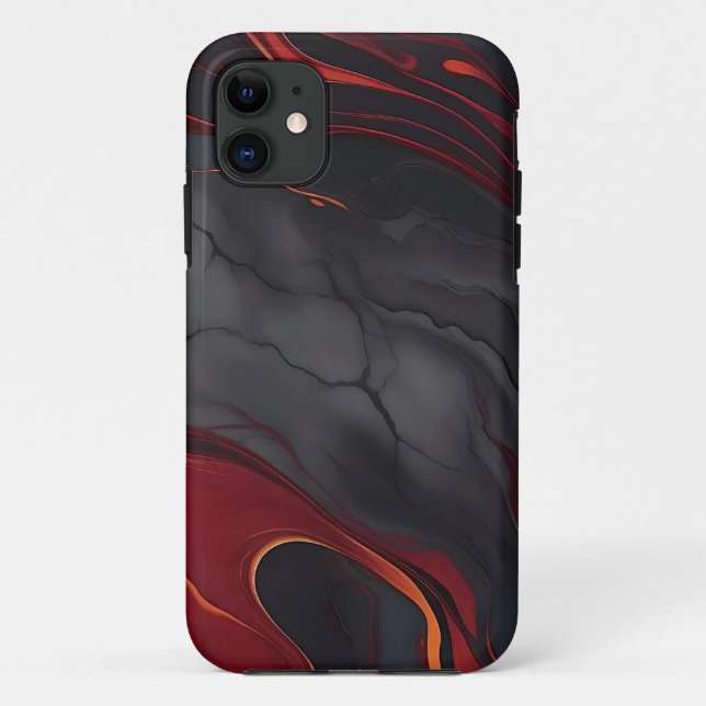 Coques Case-Mate iPhone Marbre de la lave bordeaux (Dos)