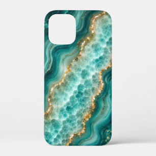 Case-Mate iPhone Case Marbre de luxe en agate turquoise avec veines d'or