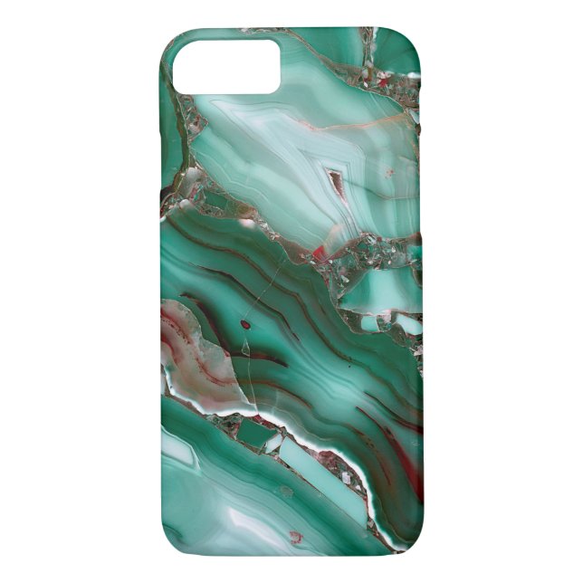 Coques Case-Mate iPhone Marbre de luxe Malachite Gemstone Agate (Dos)