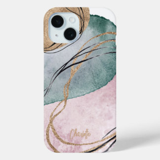 Coque Case-Mate iPhone Marbre de parties scintillant rose or moderne