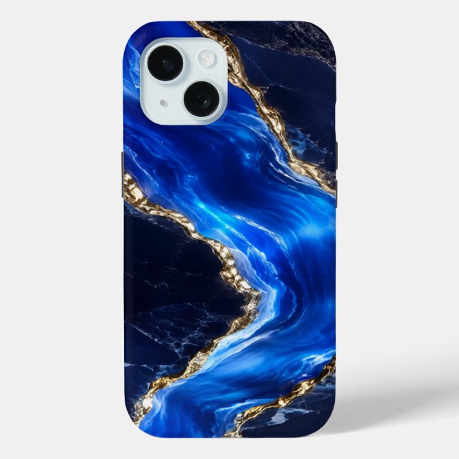 Coques Case-Mate iPhone Marbre de Rivière Saphir Luxe (Verso)