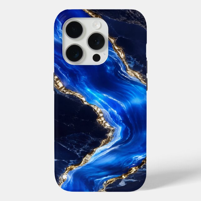 Coques Case-Mate iPhone Marbre de Rivière Saphir Luxe (Verso)