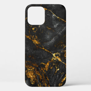 Case-Mate iPhone Case Marbre d'or noir, Motif naturel.
