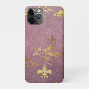 Case-Mate iPhone Case Marbre doré de Mauve avec fleur de lis
