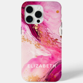 Coque Case-Mate iPhone marbre doré rose paillettes nom personnalisé
