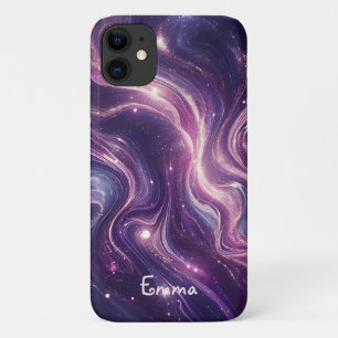 Case-Mate iPhone Case Marbre doré violet moderne Nam personnalisé