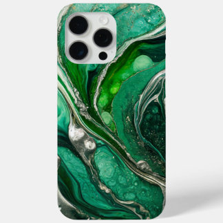 Coque Case-Mate iPhone Marbre élégant argent vert moderne