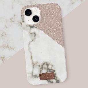 Coque Case-Mate iPhone Marbre en cuir Faux Blush