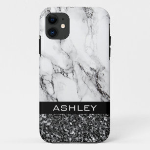 Case-Mate iPhone Case Marbre Et Paillettes Noires