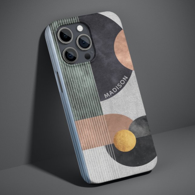 Coques Case-Mate iPhone Marbre Géométrique Abstrait Moderne Nom Personnali (Créateur téléchargé)