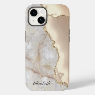 Coque Case-Mate iPhone Marbre géométrique doré crème Cool  