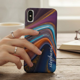 Case-Mate iPhone Case Marbre Gold Dark Rainbow