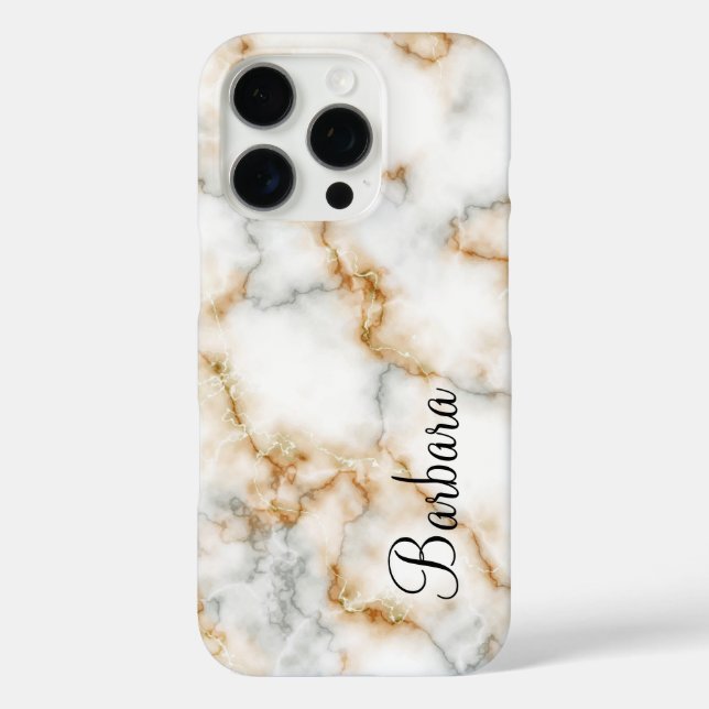 Coques Case-Mate iPhone Marbre gris et or Personnalisable (Verso)