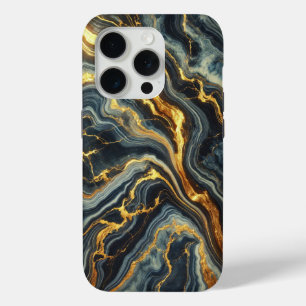 Coque Case-Mate iPhone Marbre Indigo aux reflets dorés
