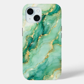 Coque Case-Mate iPhone Marbre Luxe Menthe & Or