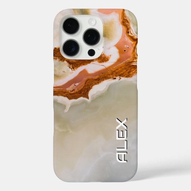 Coques Case-Mate iPhone Marbre naturel avec Ripple rouille - Pierre organi (Verso)