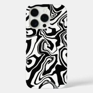 Coque iPhone 16 Pro Marbre noir et blanc - style marbrage papier