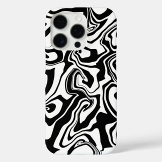 Coque iPhone 16 Pro Marbre noir et blanc - style marbrage papier