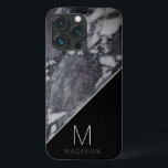 Case-Mate iPhone Case Marbre noir et gris moderne Pierre Monogramme Nom<br><div class="desc">Monogramme moderne en pierre de marbre noir et gris Nom et lettre initiale personnalisée. Fait un cadeau moderne et élégant pour les membres de la famille,  mari,  femme,  amis,  et plus encore. Sacoche porte-monnaie personnalisée ! ~ Regardez ma boutique pour voir toute la collection avec ce design!</div>