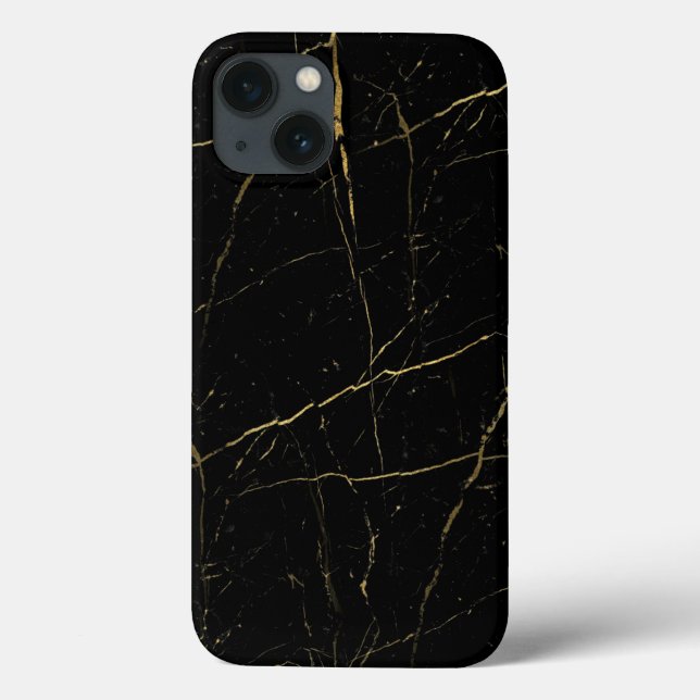 Coques Case-Mate iPhone Marbre noir et or (Verso)