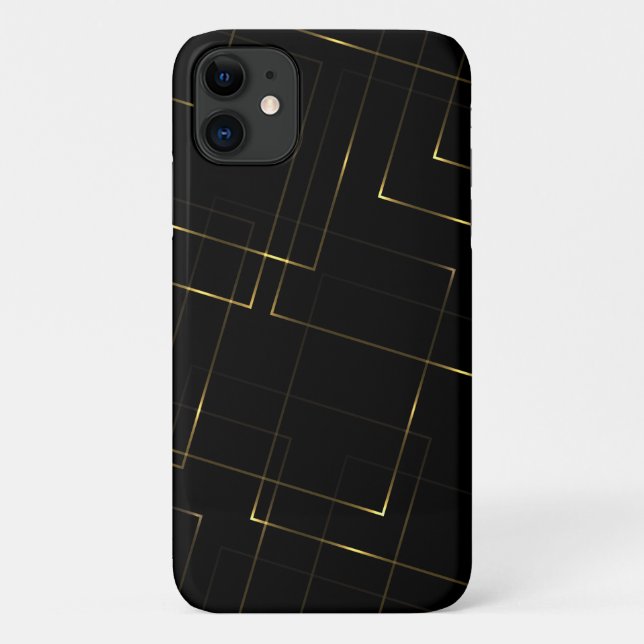 Coques Case-Mate iPhone Marbre noir et or élégant (Dos)