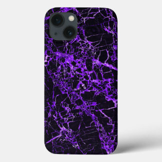iPhone 13 Coque Marbre noir et violet, (Chargement de batterie)
