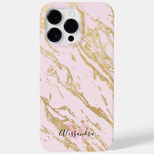 Coque Case-Mate iPhone Marbre or esthétique rose pâle